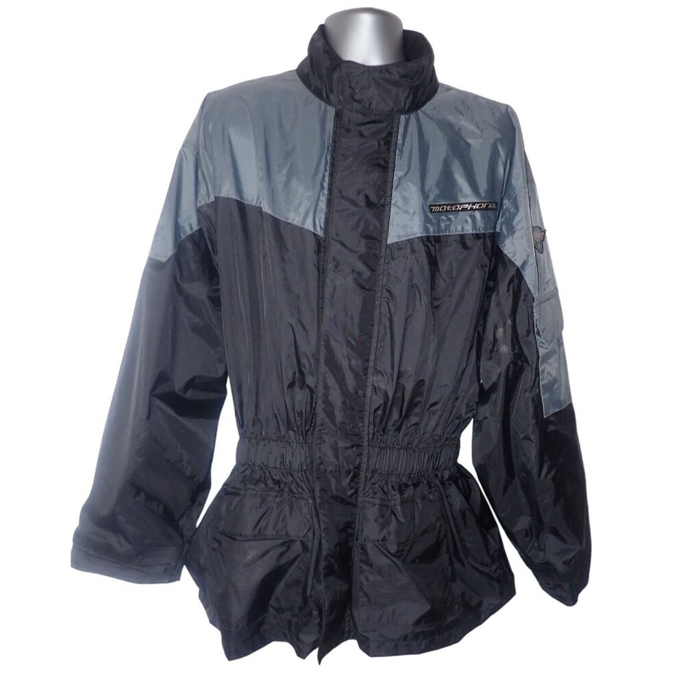 Motophoria Motorcycle Jacket Mens‎ XL Wind Rain Packable Black Reflective